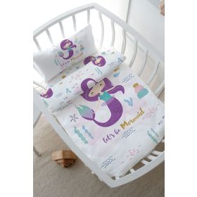 Tuğba Kuğu For Baby Serisi Mor Deniz Kızı 60x100 cm Anne Yanı Beşik Nevresim Takımı