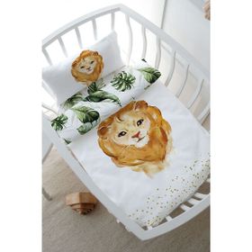Tuğba Kuğu For Baby Serisi Suluboya Aslan 60x100 cm Anne Yanı Beşik Nevresim Takımı