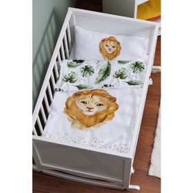 Tuğba Kuğu For Baby Serisi Suluboya Aslan 60x100 cm Anne Yanı Beşik Nevresim Takımı
