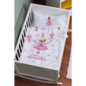 Tuğba Kuğu For Baby Serisi Topuzlu Pembe Peri 60x100 cm Anne Yanı Beşik Nevresim Takımı