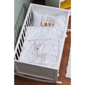 Tuğba Kuğu Iconic Serisi Çiçek Boynuzlu Bambi 60x100 cm Anne Yanı Beşik Nevresim Takımı