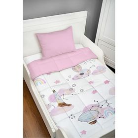 Tuğba Kuğu Iconic Serisi Pembe Hava Balonlu Gökkuşağı 95x145 cm Bebek Yorgan Seti