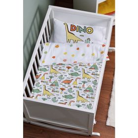 Tuğba Kuğu Pure Baby Serisi Dino ve Kaktüsler 60x100 cm Anne Yanı Beşik Nevresim Takımı