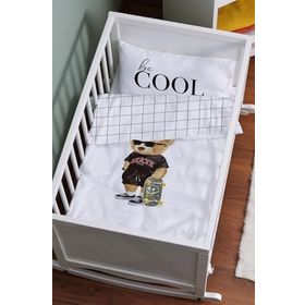 Tuğba Kuğu Pure Baby Serisi Kaykaylı Ayıcık 60x100 cm Anne Yanı Beşik Nevresim Takımı