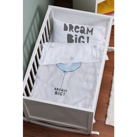 Tuğba Kuğu Pure Baby Serisi Mavi Kalpli Balon 60x100 cm Anne Yanı Beşik Nevresim Takımı