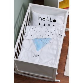 Tuğba Kuğu Pure Baby Serisi Mavi Romantik Kalp 60x100 cm Anne Yanı Beşik Nevresim Takımı