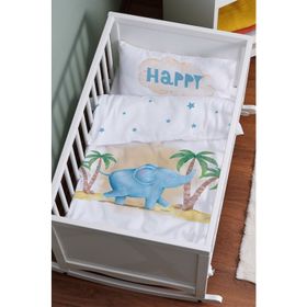 Tuğba Kuğu Pure Baby Serisi Sevimli Fil 60x100 cm Anne Yanı Beşik Nevresim Takımı
