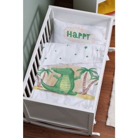 Tuğba Kuğu Pure Baby Serisi Sevimli Timsah 60x100 cm Anne Yanı Beşik Nevresim Takımı