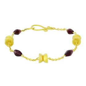 Tuğrul Altın T003018 Garnet Taşlı Altın Bileklik