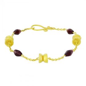 Tuğrul Altın T003018 Garnet Taşlı Altın Bileklik