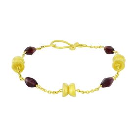 Tuğrul Altın T003018 Garnet Taşlı Altın Bileklik