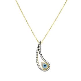 Tuğrul Altın T026415 Altın Nazar Boncuklu Kolye