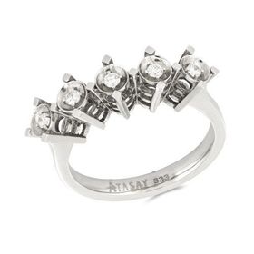 Tuğrul Altın T51 0.13 Ct Pırlanta Beş Taş Yüzük