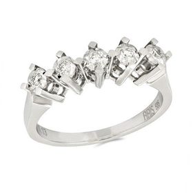 Tuğrul Altın T51 0.13 Ct Pırlanta Beş Taş Yüzük