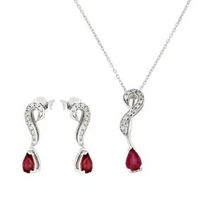Tuğrul Altın T51 0.15 Ct Pırlantalı Yakut Set