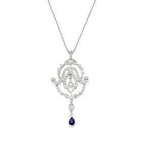 Tuğrul Altın T51 0.82 ct Pırlanta Safir Kolye
