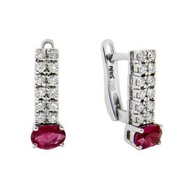 Tuğrul Altın T51 0.99 ct Pırlantalı Yakut Küpe