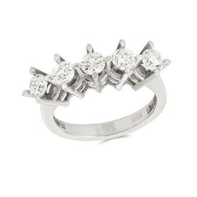Tuğrul Altın T51 1.25 Ct Pırlanta Beş Taş Yüzük