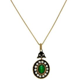 Tuğrul Altın T51 1.54 ct Zümrüt Elmas Kolye