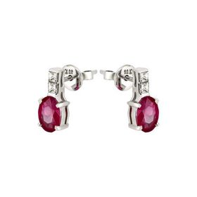 Tuğrul Altın T51 1.69 ct Pırlantalı Yakut Küpe