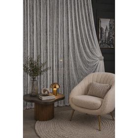 Tül Shop Spor Desenli Cam Kırığı 1-2 Seyrek Pileli Ekru 570x250 cm Tül Perde