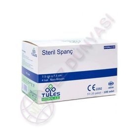 Tules 7.5x7.5 cm 100 Adet 60 Paket Spanç Non-Woven Kumaş Emici Kompres