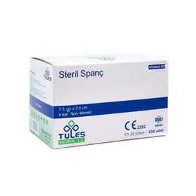 Tules 7.5x7.5 cm 100'lü Steril Spanç Emici Kompres