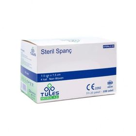 Tules 7.5x7.5 cm 100'lü Steril Spanç Emici Kompres