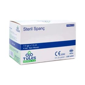 Tules 7.5x7.5 cm 100'lü Steril Spanç Emici Kompres