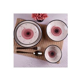 Tulu Porselen Galaxy Mürdüm Siyah Özel Tasarım 6 Kişilik 24 Parça Günlük Modern Yemek Takımı