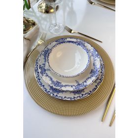 Tulu Porselen Royal Queen 24 Parça 6 Kişilik Mat Gold Altın Yaldızlı Porselen Yemek Takımı