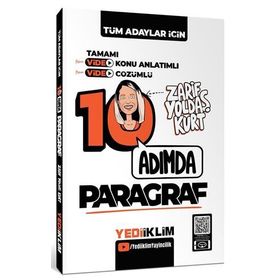 Tüm Adaylar İçin 10 Adımda Paragraf Video Konu Anlatımlı ve Video Çözümlü Soru Bankası - Yediiklim Yayınları