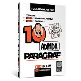 Tüm Adaylar İçin 10 Adımda Paragraf Video Konu Anlatımlı ve Video Çözümlü Soru Bankası - Yediiklim Yayınları