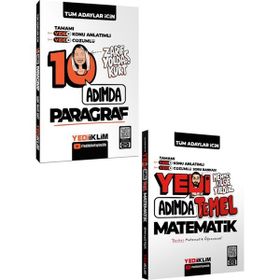 Tüm Adaylar için 7 Adımda Temel Matematik ve 10 Adımda Paragraf Konu Anlatımlı Video Çözümlü Soru Bankası - Yediiklim Yayınları