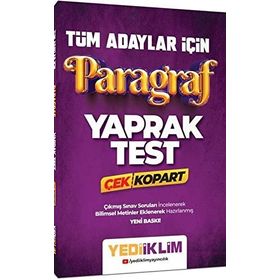 Tüm Adaylar İçin Paragraf Çek Kopart Yaprak Test - Yediiklim Yayınları