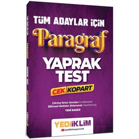 Tüm Adaylar İçin Paragraf Çek Kopart Yaprak Test - Yediiklim Yayınları