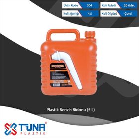 Tuna Plastik 304 5 lt Benzin Bidonu