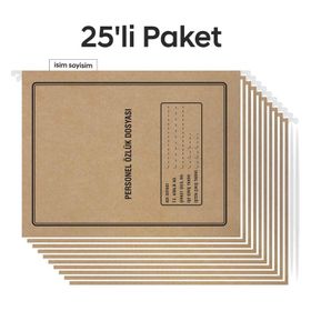 Tunakart 4 Yapraklı 25'li Paket Metal Askılı Personel Özlük Dosyası