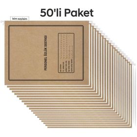 Tunakart 4 Yapraklı 50'li Paket Metal Askılı Personel Özlük Dosyası