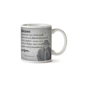 Tuncel Kurtiz Bazen Yaşamak İçin Baskılı Kupa