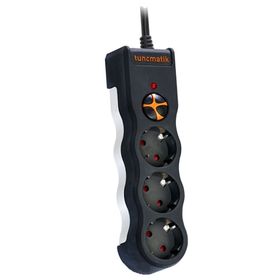 Tunçmatik TSK19010 Kablolu Üçlü Siyah Powersurge Akım Korumalı Priz