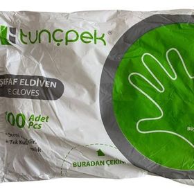 Tunçpek 100'lü Paket Şeffaf Hışır Poşet PET Eldiven