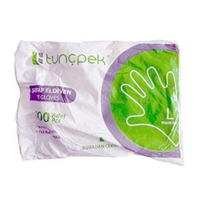 Tunçpek 100'lü Paket Şeffaf Hışır Poşet PET Eldiven