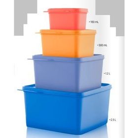 Tupperware 4'lü Renkli Dikdörtgen Saklama Kabı