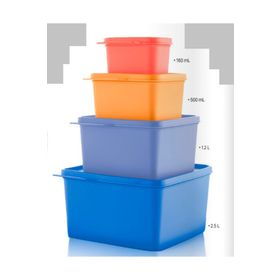 Tupperware 4'lü Renkli Dikdörtgen Saklama Kabı