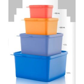 Tupperware 4'lü Renkli Dikdörtgen Saklama Kabı