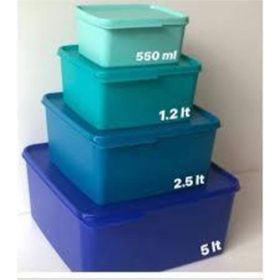 Tupperware 4'lü Renkli Dikdörtgen Saklama Kabı