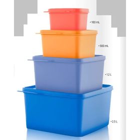 Tupperware 4'lü Renkli Dikdörtgen Saklama Kabı