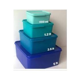 Tupperware 4'lü Renkli Dikdörtgen Saklama Kabı