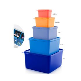 Tupperware 5'li Renkli Dikdörtgen Saklama Kabı